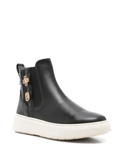 Nero Giardini 35mm Embellished Elastic-sided Boots In Black