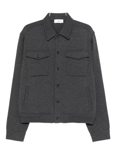 Lardini Buttoned Flap-pocket Shirt Jacket In Gray