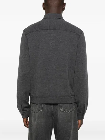 Lardini Buttoned Flap-pocket Shirt Jacket In Gray