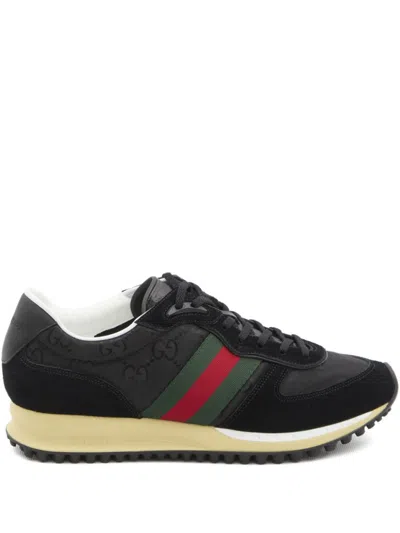 Gucci Sneaker Re-motion In Black Gg Fabric Men