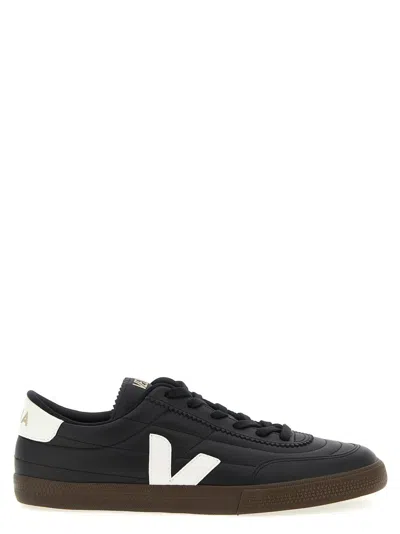 Veja Leather Sneakers In Black And White In Multi