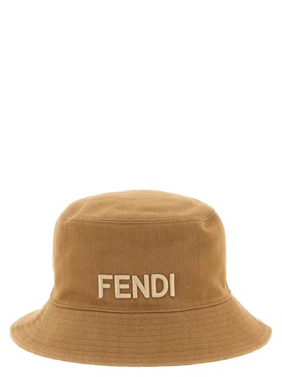 Fendi Ff-pattern Reversible Bucket Hat In Brown