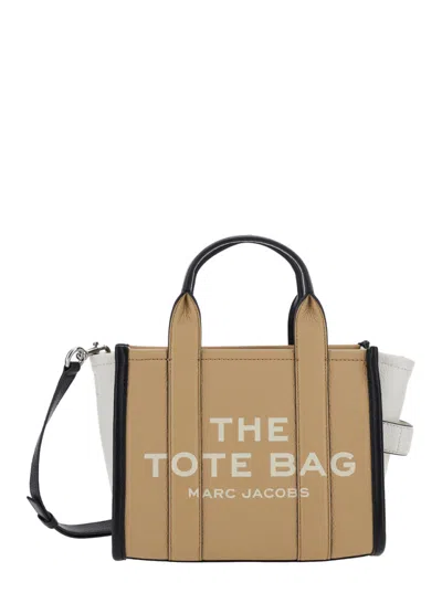 Marc Jacobs Beige The Color Block Small Tote In Sand