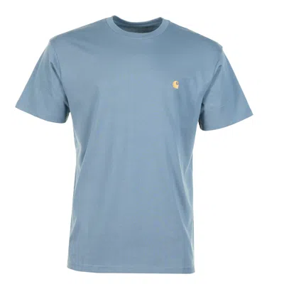 Carhartt Short Sleeve Chase T Shirt Angelite Gold In Blue