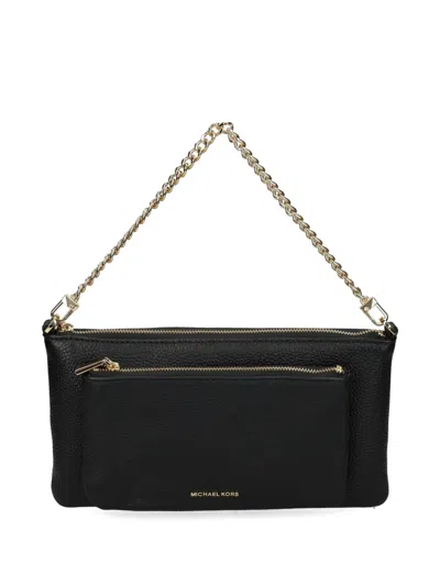 Michael Michael Kors Versatile Leather Shoulder Bag With Chain Strap In Black