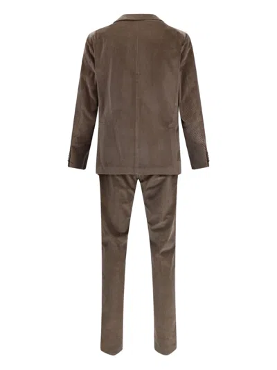 Tagliatore Corduroy Two-button Suit In Blue