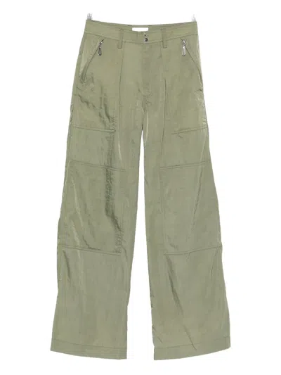 Rabanne Wide Leg Cargo Trousers With Pleated Front In Blue
