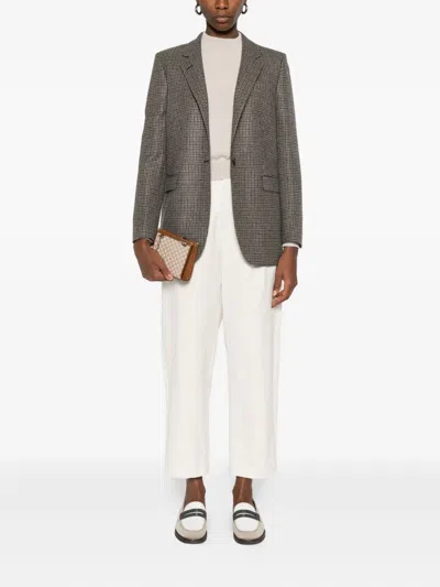 Tagliatore Adrianne Houndstooth Wool Blazer Clothing In Gray