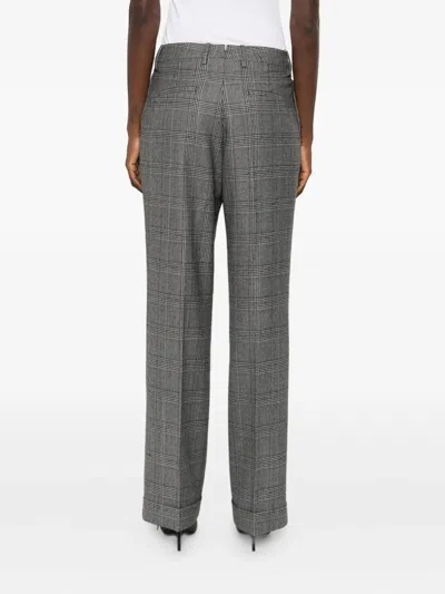Berwich Pleated Checked Trousers In Blue