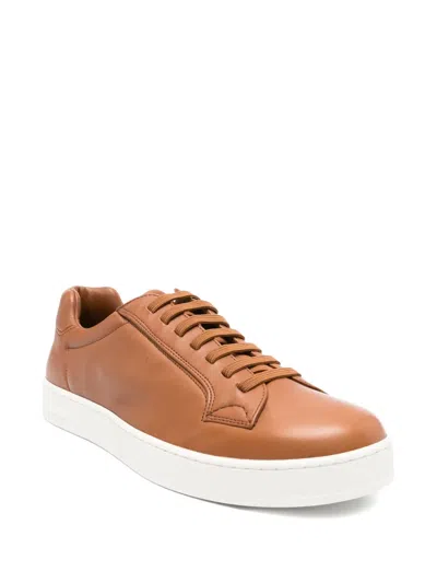 Church's Ludlow2 Leather Sneakers With Engraved Logo In Brown