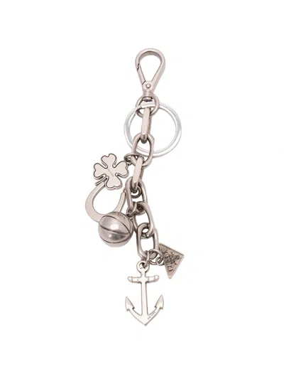 Prada Silver Metal Key Ring In Gray