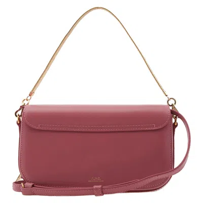 Apc A.p.c. Grace Leather Chain Clutch Bag In Pink