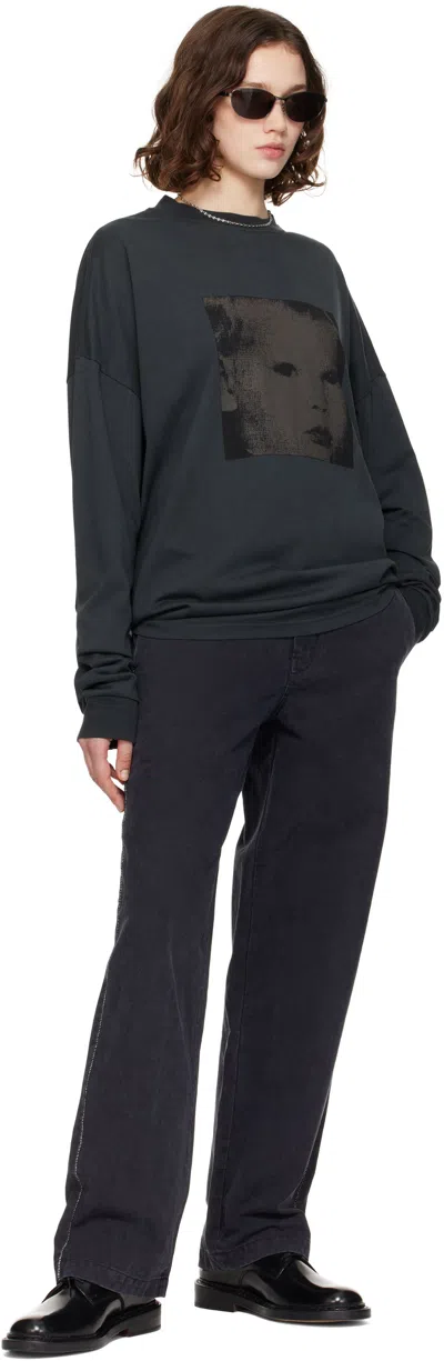 Still Kelly Black Boxy Long Sleeve T-shirt