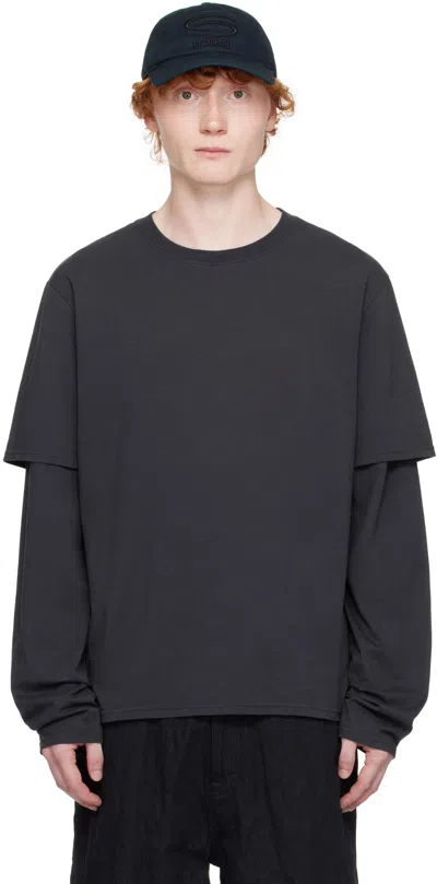 Still Kelly Black Layered 'winner' T-shirt In Black