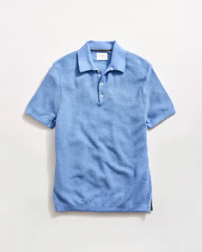 Billy Reid Pique Sweater Polo In Blue