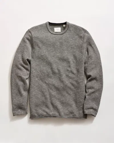 Billy Reid Tuck Stripe Crewneck Sweater In Black