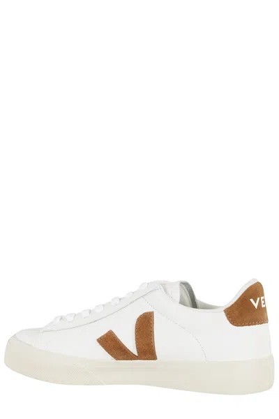 Veja Low-top Sneaker With Brown Suede Accents In White