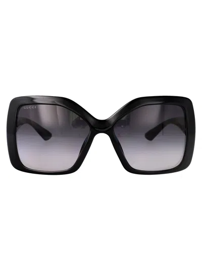 Gucci Black-black-grey Injectate Sunglasses In Black