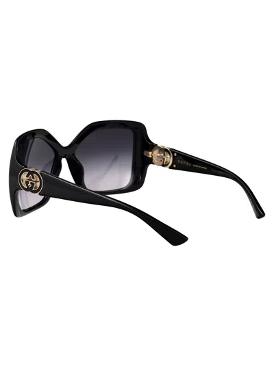 Gucci Black-black-grey Injectate Sunglasses In Black