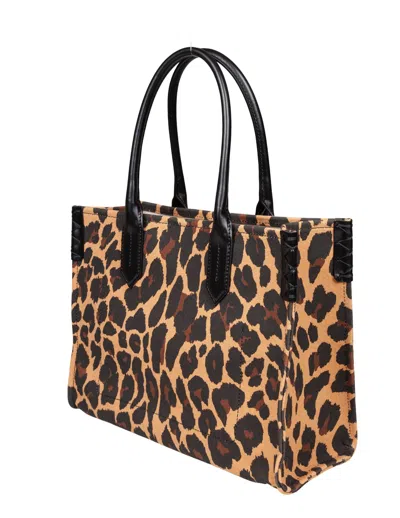 Balmain B-army Shopper Shoulder Bag In Leopard-print Canvas In Multi