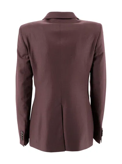 Tagliatore Tailored Jacket With Back Vent And Flap Pockets In Burgundy