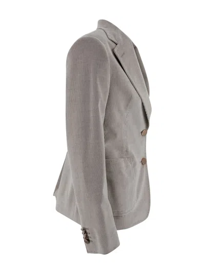 Tagliatore Tailored Blazer With Notch Lapel And Front Pockets In Gray