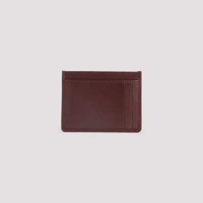 Miu Miu Bordeaux Lamb Leather Cardholder In Burgundy