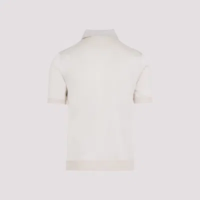 Prada Natural Silk T-shirts And Polos In White