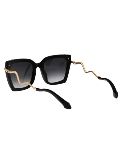 Roberto Cavalli Sunglasses Src034 M 0700 In Black