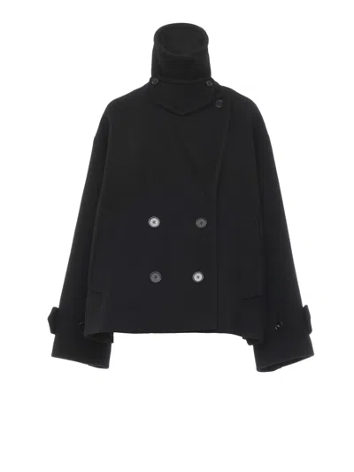 Chloé Double-breasted Jacket With Peaked Lapels In Black
