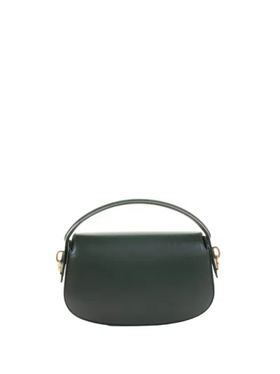 Saint Laurent Voltaire In Box Curved-handle Leather Shoulder Bag In Green