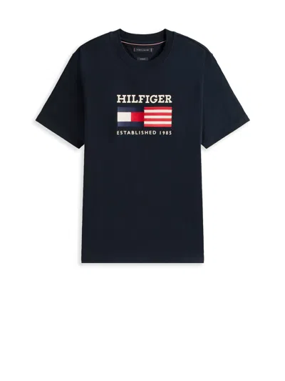 Tommy Hilfiger Americana Monotype Flag Box Mens T Shirt In Black