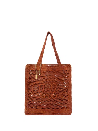 Chloé Chloe Summer Banana Tote Bag In Brown