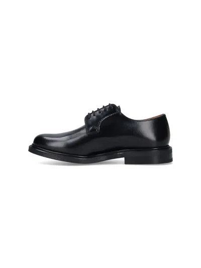 Church's Polished Black Leather Derby Shoes With Rounded Toe