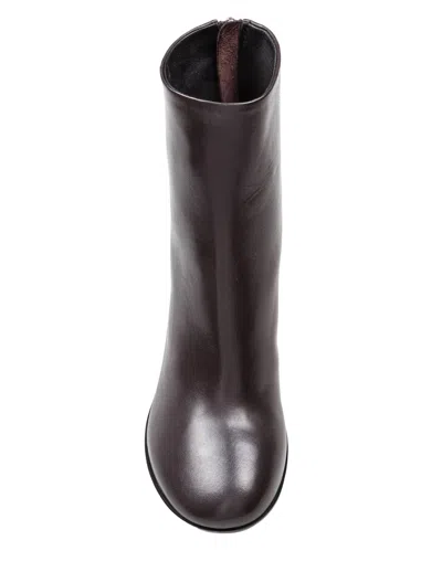 Agl Attilio Giusti Leombruni Softy Curvy Leather Ankle Boots In Dark Brown In Brown