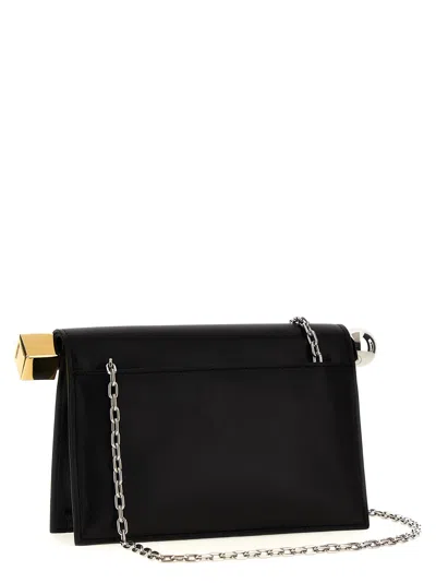 Jacquemus La Pochette Rond Carre Leather Clutch In Black