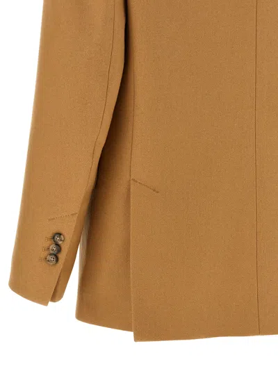 Ami Alexandre Mattiussi Ami Single-breasted Wool Blazer With Structured Shoulders In Brown