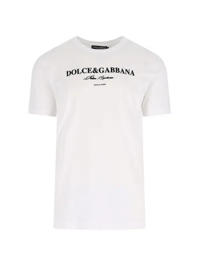 Dolce & Gabbana Cotton T-shirt With Print In White