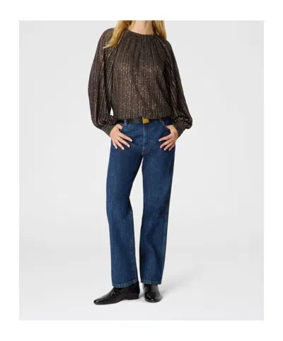 Missoni Ausgestellter Rundhalspullover Mit Lamé-streifen In Brown