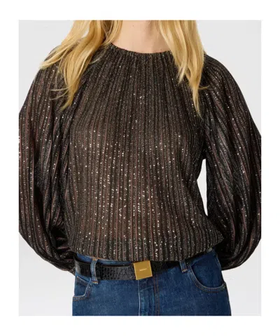 Missoni Ausgestellter Rundhalspullover Mit Lamé-streifen In Brown