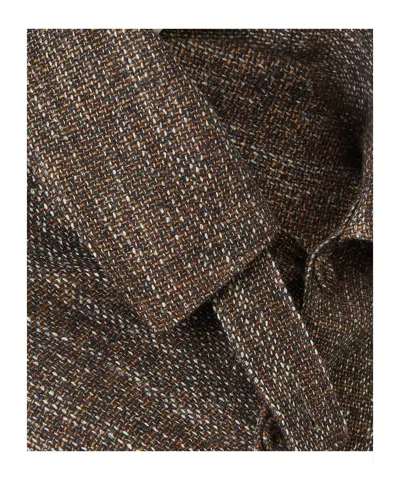 Fendi Rust Wool And Alpaca Cape In Brown