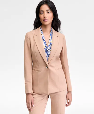 Kasper Women's Peak-lapel Peplum One-button Blazer, Regular & Petite In Pink