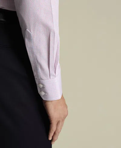 Charles Tyrwhitt Men's Non-iron Check Dress Shirt In White