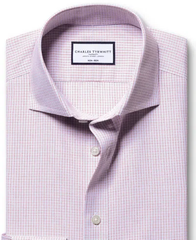 Charles Tyrwhitt Men's Non-iron Check Dress Shirt In White