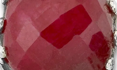 Samuel B. Cushion Cut Ruby Stud Earrings In Red