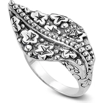 Samuel B. Sterling Silver Leaf Ring In Metallic