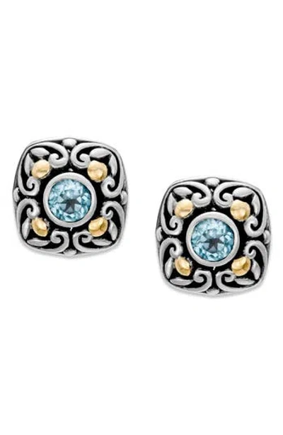 Samuel B. Sky Blue Topaz Stud Earrings In Metallic