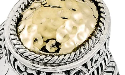 Samuel B. Hammered Oval Ring In Metallic