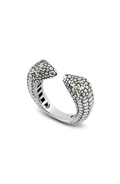 Samuel B. Snake Head Ring In Metallic