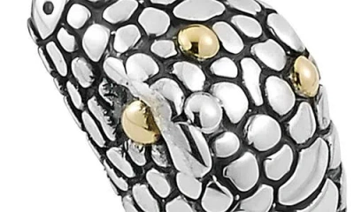 Samuel B. Snake Head Ring In Metallic